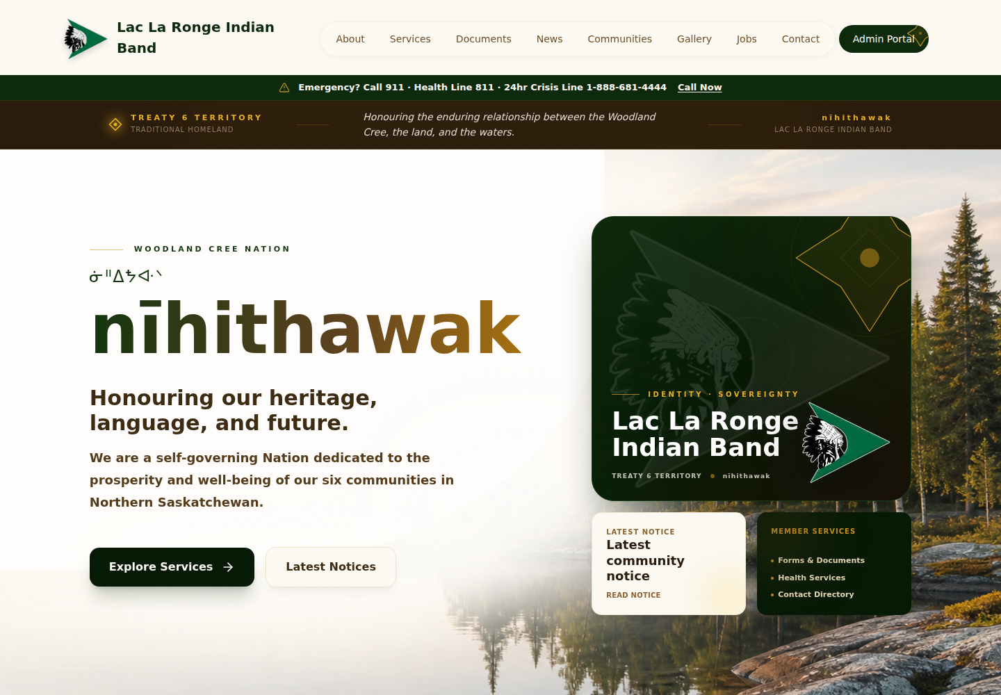 LLRIB production homepage with public service navigation and community content.